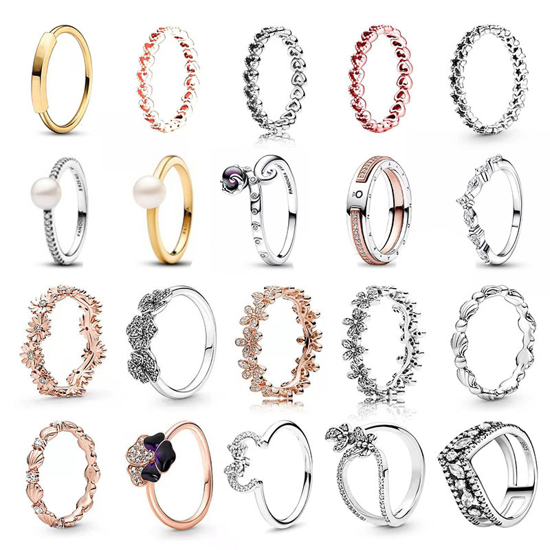 2025 new love heart hollow designer ring for women S925 silver plated sweet flower 18k rose gold star rings jewelry gift