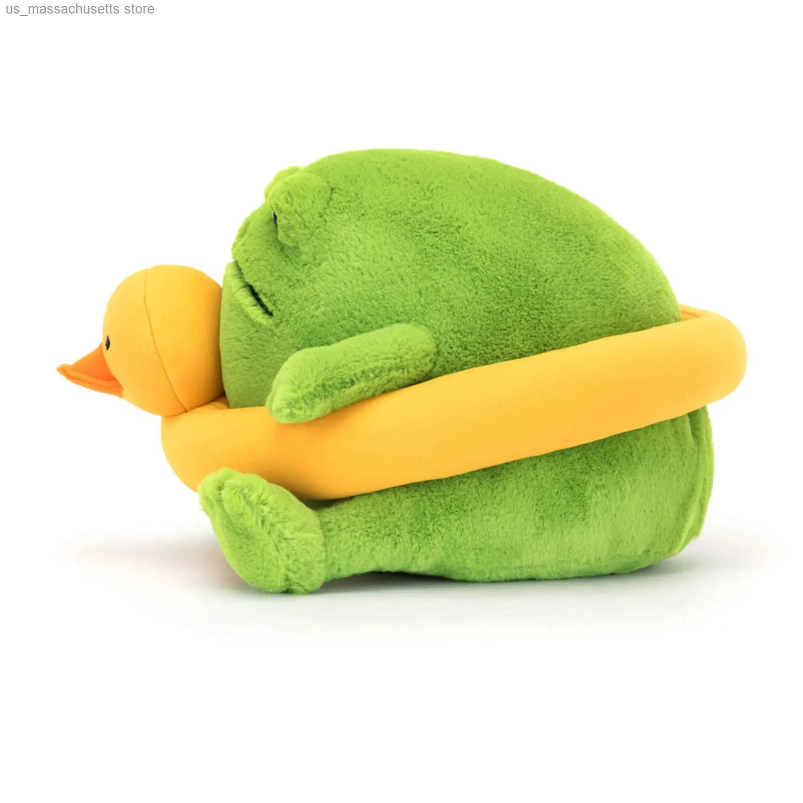 Cartoon Green Frog Toy with Duck Perfect Gift for Kids Soft and Cuddly Cartoon Rag for Childrens Funny Gift Birthday Gifts y250604UF9W