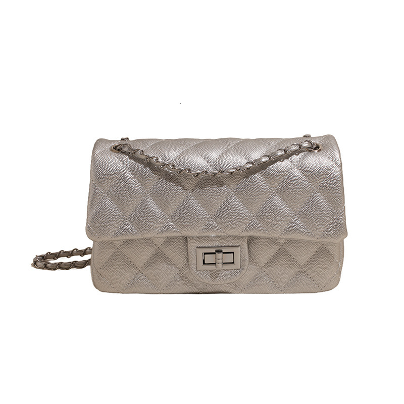 Designer 2025 New Fashionable Shoulder Bag Small Fragrant Style Diamond Grid Chain Shoulder Crossbody Bag European And American Classic Buckle Women&#