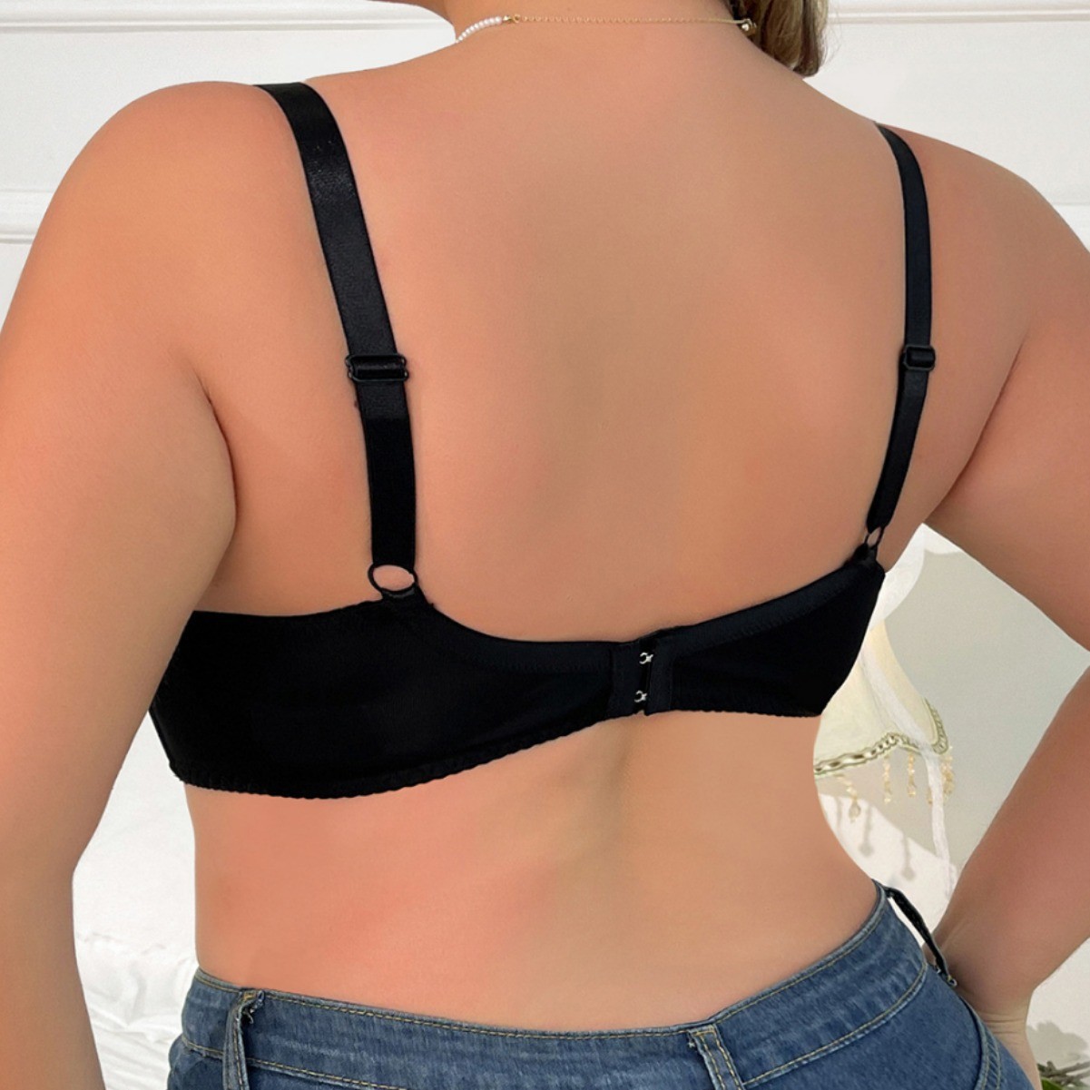 Beauwear Underwire Bralette Ultra Thin Lounge Bra Lace Bras Plus Size Women Underwear D Full Cup Lingerie Plus Size 40-46 Bras Underwire Bra for Big B