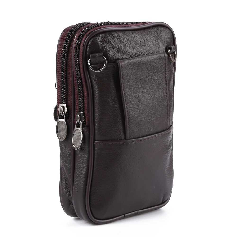 Fashion Mini Waist Bags Wallet Vintage Men Cow Leather Pure Card Coin Clutch Waist Bag Wallets Purse Mini W250604