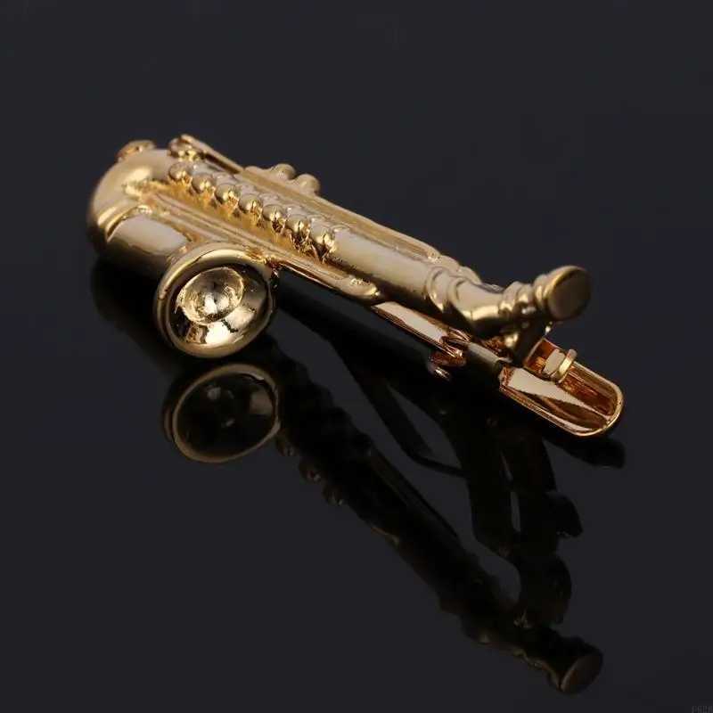 Saxophone Men Tie Clip Bar Necktie Pin Clasp Clamp Wedding Charm for Creative Gift W250604