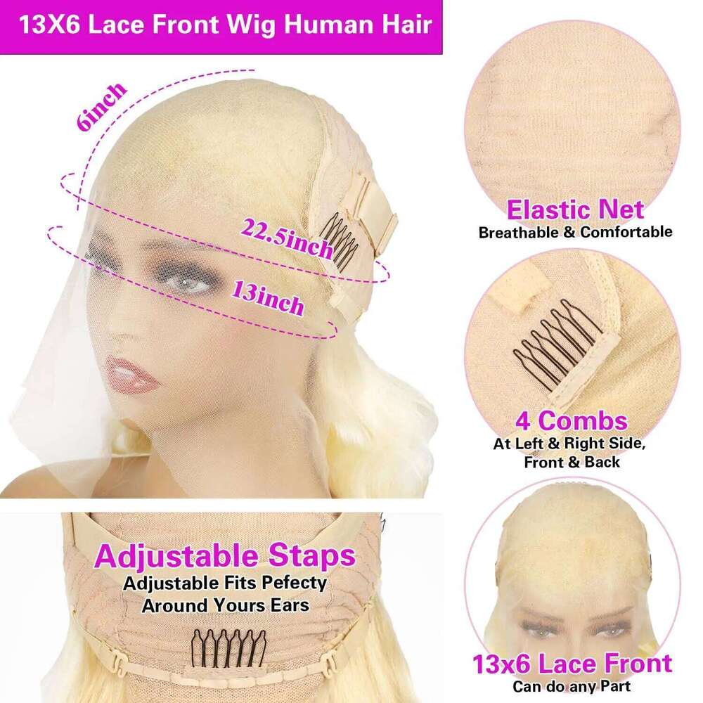 613 13x6 250 Density 30 40 High Inch HD Body Wave Human Hair Front Glueless Wig Blonde 13x4 Lace Frontal Honey Wigs Women