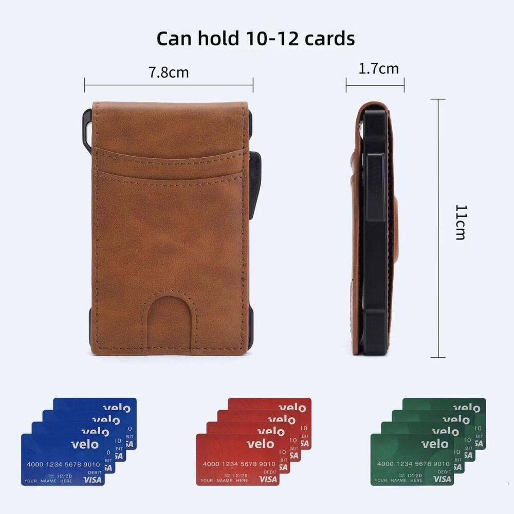 Multi-Card Slot Anti-Theft Multi-Function Card Holder Carbon Fiber Flip Men's Wallet