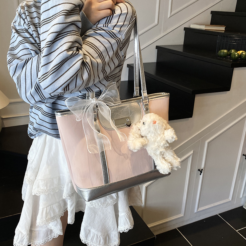 designer High-End Commuter Large Capacity Underarm Bag for Women 2025 New Fashion Versatile Color-Block Shoulder Handbag Tote Bag