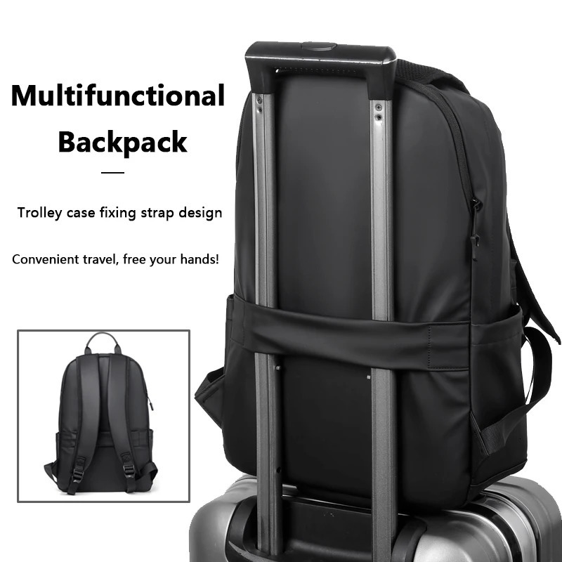 Fashion Men Leather Backpack Black School Bags for Teenager 15.6 Inch Laptop Backpacks Mochila Masculina High Quality 250530