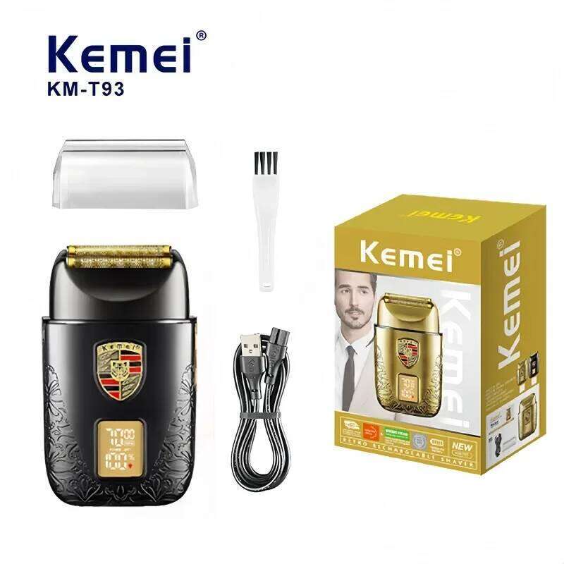 Kemei Km-T93 Portable Men's Electric Shaver, Fast Charging Dry Wet Dual Shaving, Long Endurance Flexible Blade Mesh