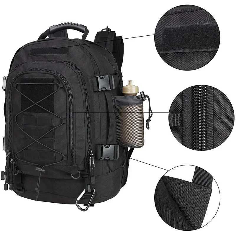 Extra Large 60L Tactical Backpack for Men Women Outdoor Water Resistant Hiking Backpacks Travel Backpack Laptop Backpacks W250603