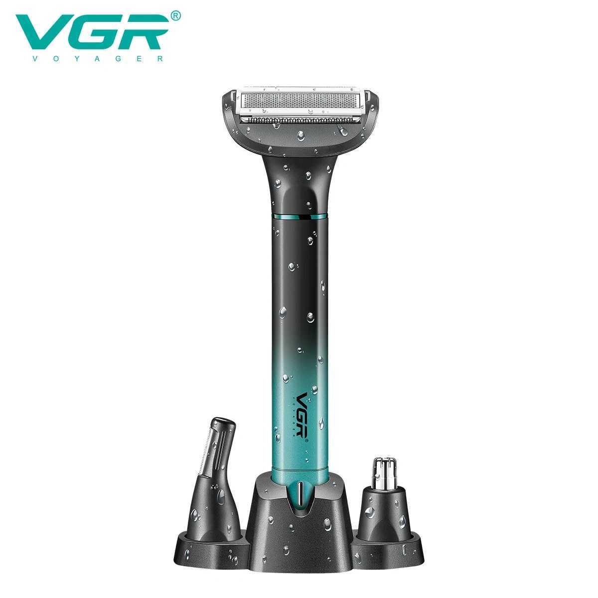 VGR 3in-1 Mens Razors Hair Trimming Set Rechargeable Professional Foil Shaver Portable Nose Hair Ear Hair Eyebrow Trimmer 625XJ250604