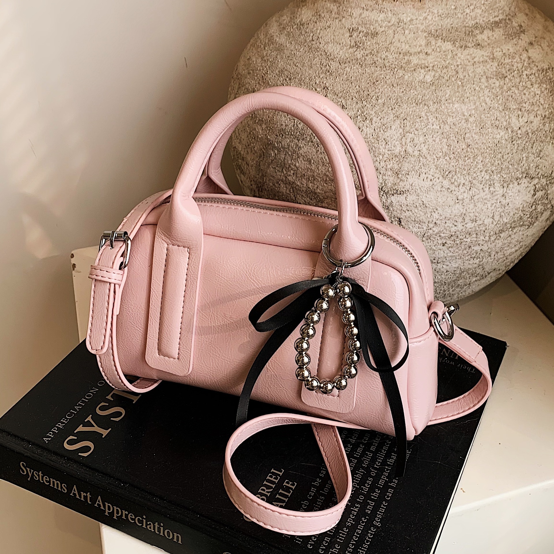 designer Korean Style Trendy Handheld Boston Bag for Women New Simple Shoulder Pillow Bag High-Quality Niche Crossbody Bag