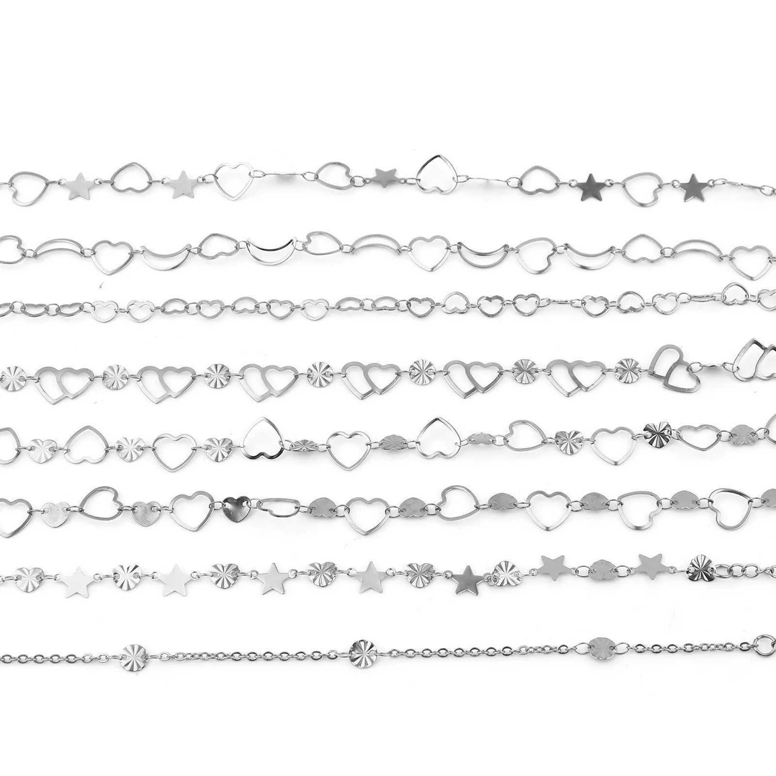 Silver Color Stainless Steel Anklet For Women Metal Chain Anklets Bracelet on the leg Summer Beach Jewelry 2021 Trend 1 Piece W250604