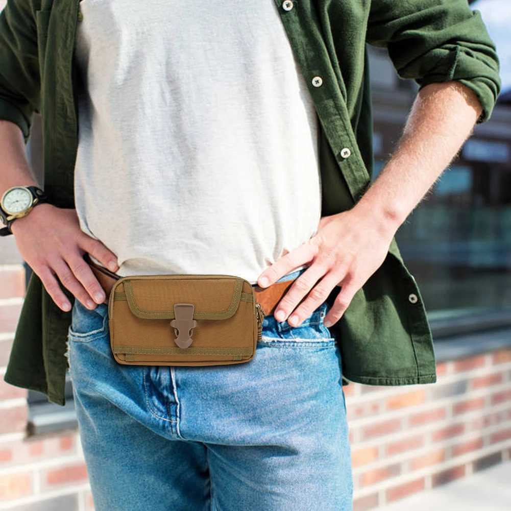 Tactical Molle Pouch Waist Bag for Outdoor Activities Holds 6.5 Inch Phone Ideal for Camping and Hunting Trips W250604