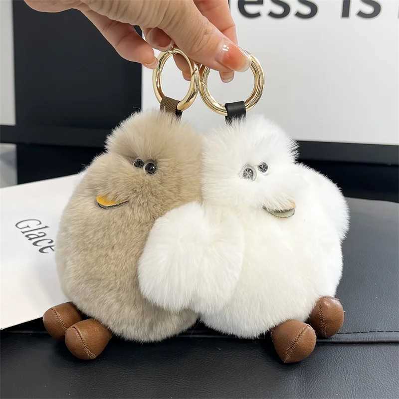 New Rex rabbit Fur Penguin Key Chain Bag Decoration Plush Toy Gift Keychain Cute Doll Pendant Lovely Penguin Dolls Holiday Gift W250604