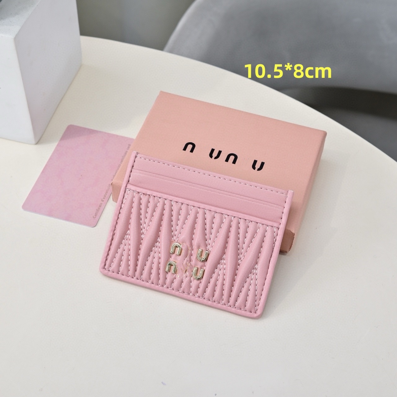 Designer's luxurious high-quality leather pleated wallet small and ultra-thin coin purse no zipper multi-slot ID card bag simple and fashionable short card holder