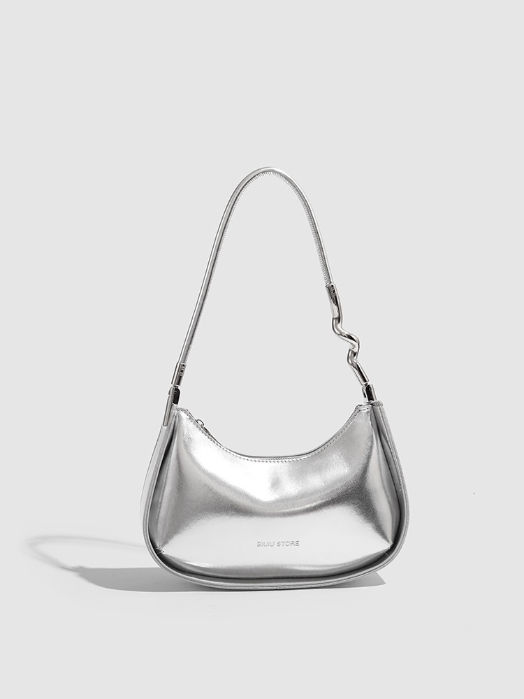 Silver women's armpit bag, new fashionable multifunctional women's shoulder bag designer, large capacity women's crossbody bag