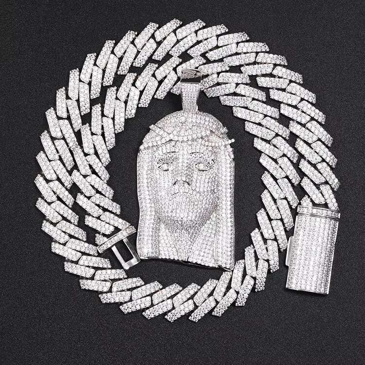 Pass Diamond Test VVS Moissanite Plate 925 Silver Hip Hop Jewelry Pendant Man Custom Design Pendant for Christmas