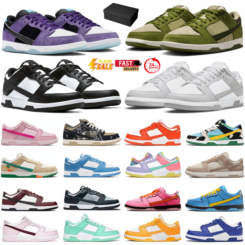 With Box designer mens casual shoes Asparagus Panda White Black Grey Fog Candy Hayley Wilson Valentines Day UNC men women trainers sports sneakers Flat shoe GAI