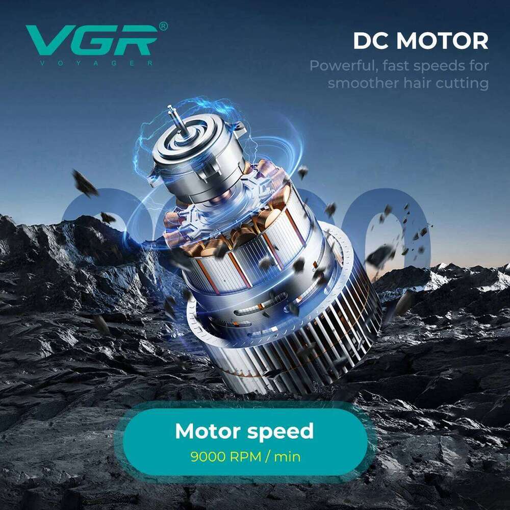 VGR Professional 9000 RPM Barber Clippers Electric Hair Cutting Hine LED Display Trimmer For Man V-299