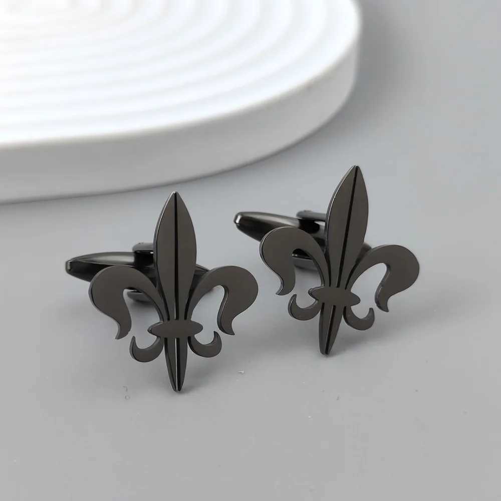 Silver retro baroque hollow gold-plated cufflinks black French shirt cuff accessories matching with mens suits W250606