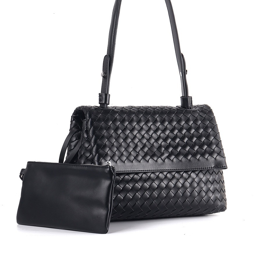 Real leather women's new woven rectangular bag with retro texture under the armpit shoulder crossbody bag designer shoulder bag
