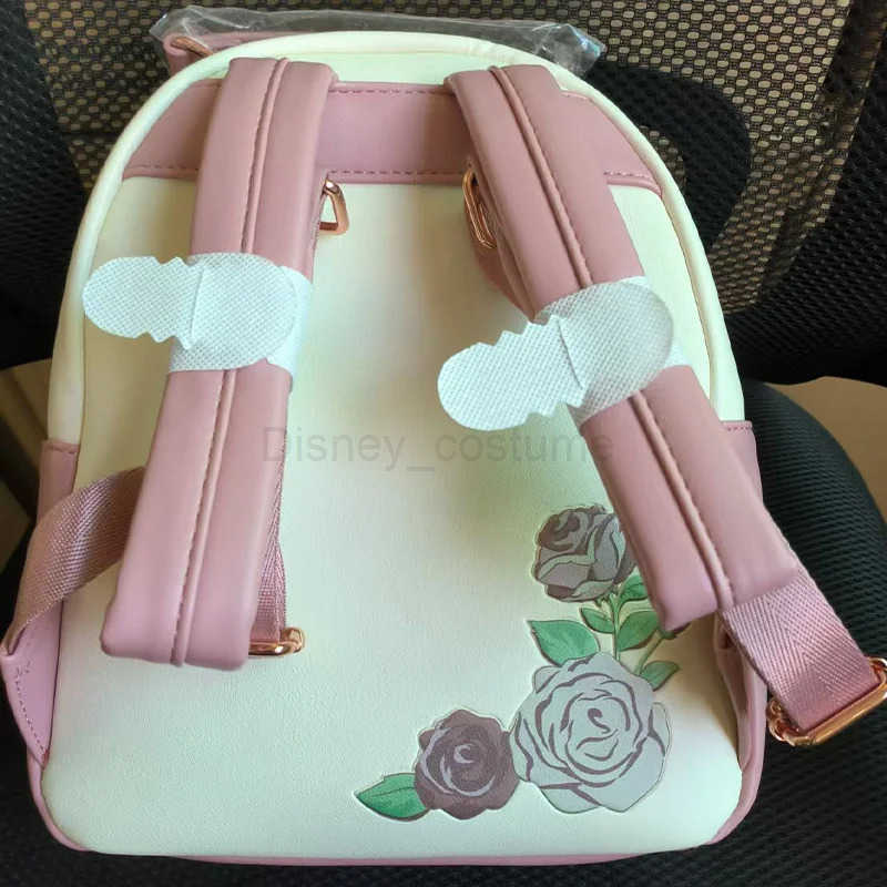 Disney In Stock 2025 New Loungefly Disney Beauty And Beast Flower Shoulder Bag Travel Bag Student Backpack Birthday Christmas Gift X250604
