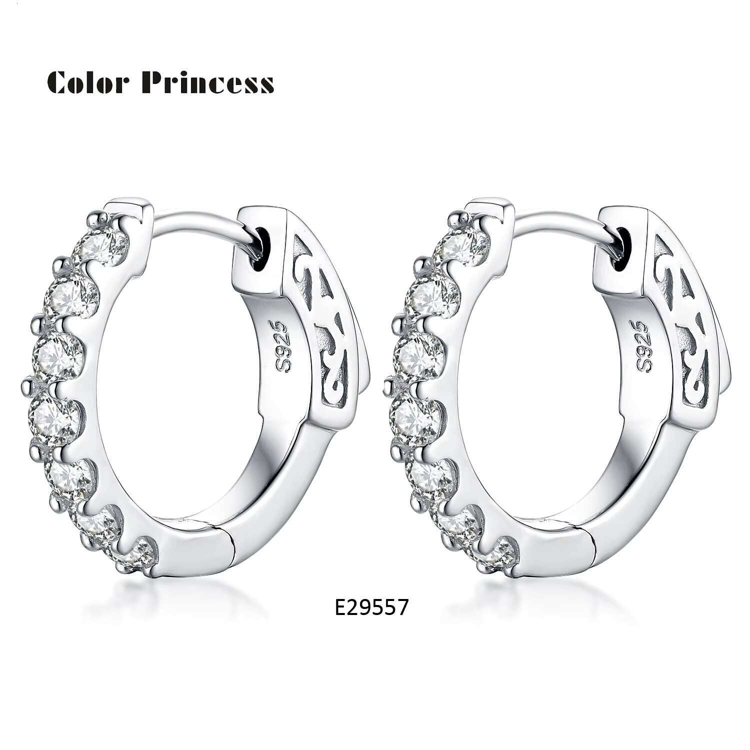 925 Sterling silver small moissanite earrings; minimalist jewelry gift; moissanite mini hoop earrings.