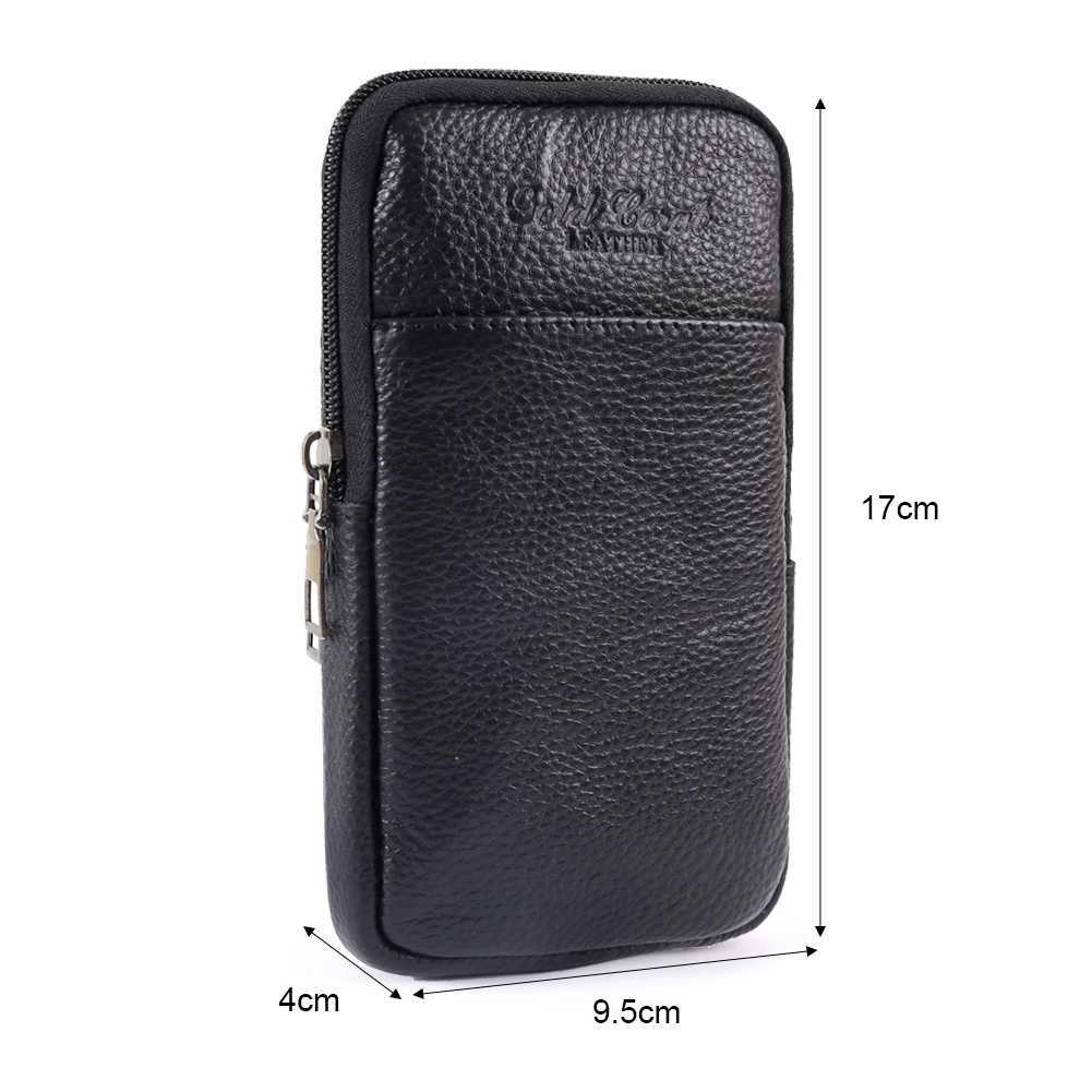 Men Vintage Pure Color Cowhide Small Waist Packs Wallet Fashion Mobile Phone Bag Mini Fanny Pack Wallet Belt Pouch Coin Purse W250604