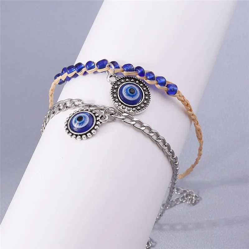 Aihua Bohemian Blue Evil Eye Anklets for Women Summer Beach On Leg Foot Anklet Bracelets Girls Jewelry Gifts W250604
