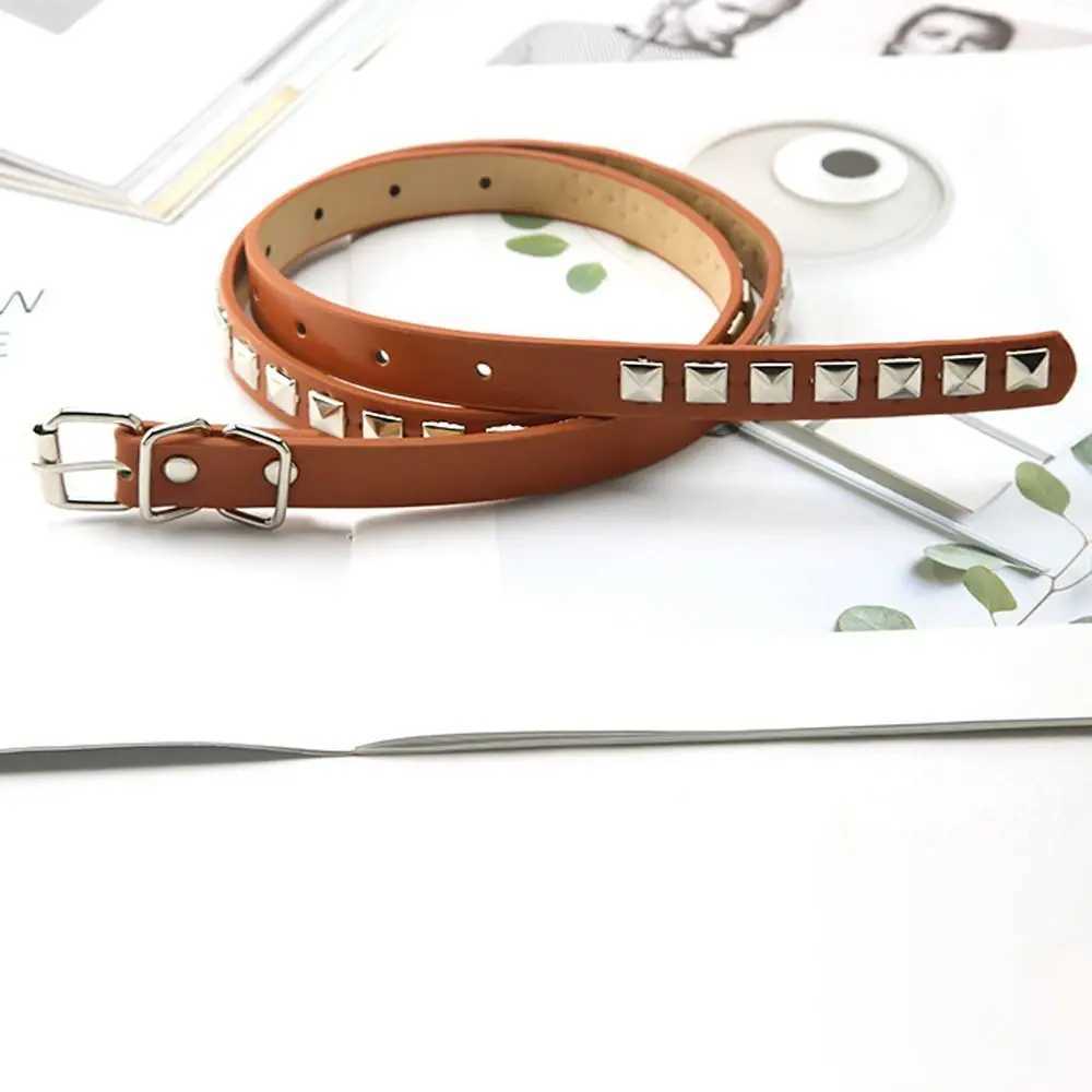 New Punk Rivet PU Leather Waist Strap Belt For Women Men Gothic Thin Metal Buckle Belts for Jeans Dresses Waistband Adjustable W250604