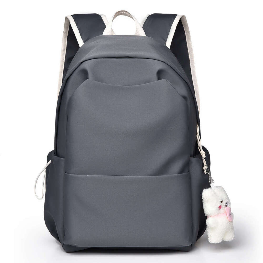Quality Trendy Large Capacity Solid Color Student Backpack Women Korean Versatile College Style School Bag for Men