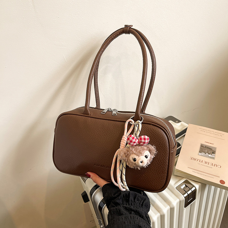 designer Korean Niche Handheld Bowling Ball Bag for Women 2025 New High-end Retro Versatile Shoulder Underarm Bag Trend