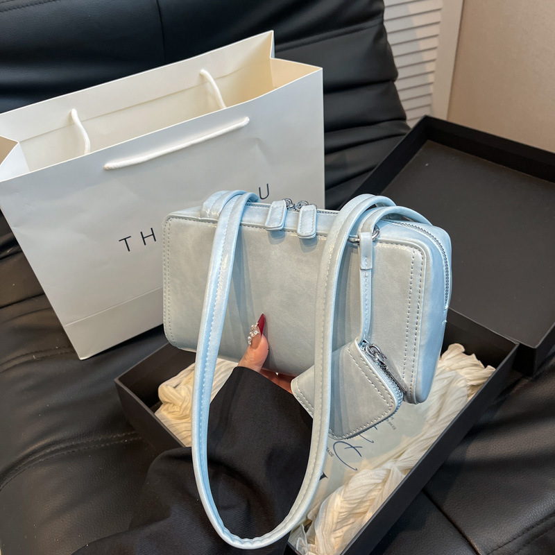 designer Vintage Oil Wax Leather Small Bag for Women 2025 New Fashion Versatile Shoulder Underarm Bag High-end Commuter Handbag