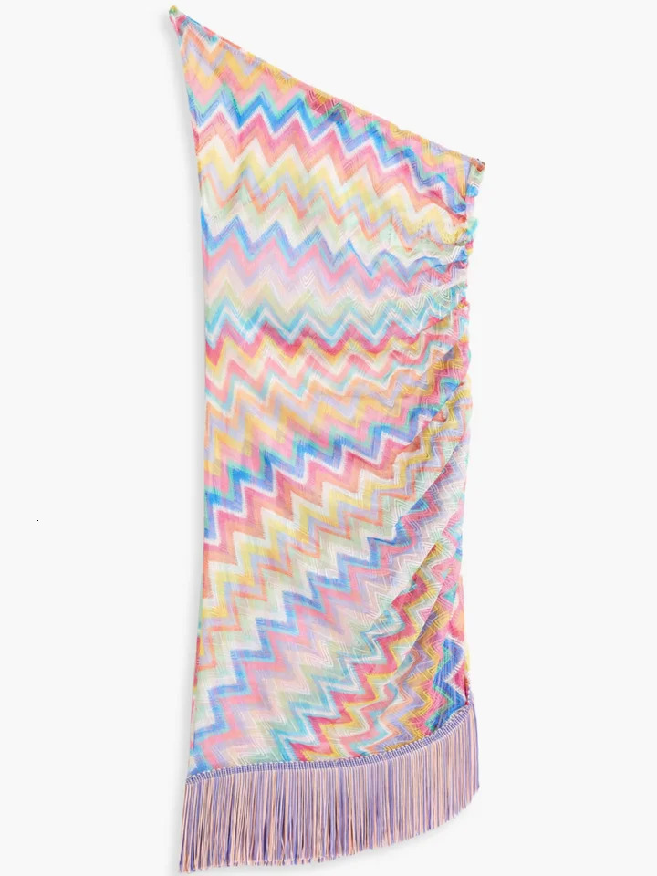 Printed Fringe Women Halter Dress Color Striped Slim Fit Sexy Bikini Vest Camisole Patchwork Vacation Beach Tassel Short Dresses 250604