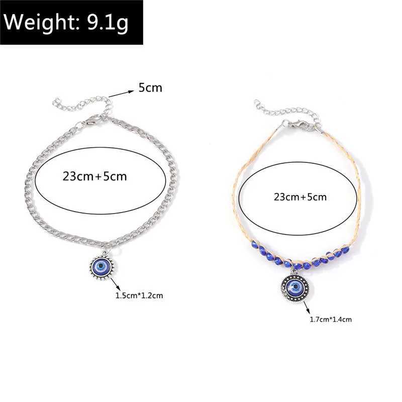 Aihua Bohemian Blue Evil Eye Anklets for Women Summer Beach On Leg Foot Anklet Bracelets Girls Jewelry Gifts W250604