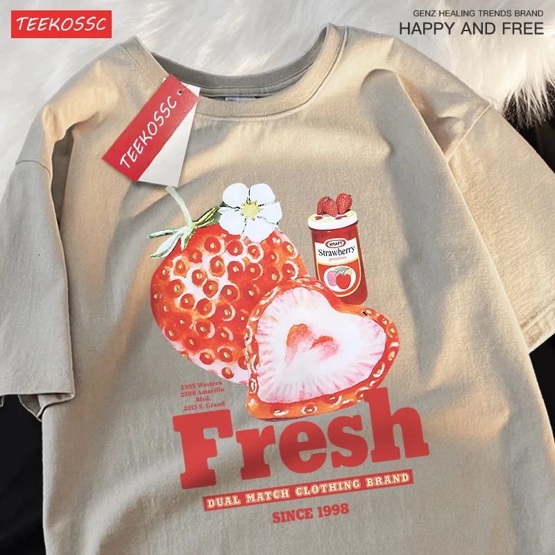 Fresh Strawberries Since 1998 Tshirts Men Women Comfortable Casual T Shirt Couple Cotton T Shirts Loose Crewneck T-Shirt 250604