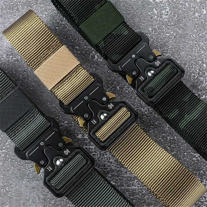 Plus Size 150 170cm Mens Belt Army Outdoor Hunting Tactical Multi Function Combat Survival Marine Corps Canvas Nylon Belts 2024 W250604