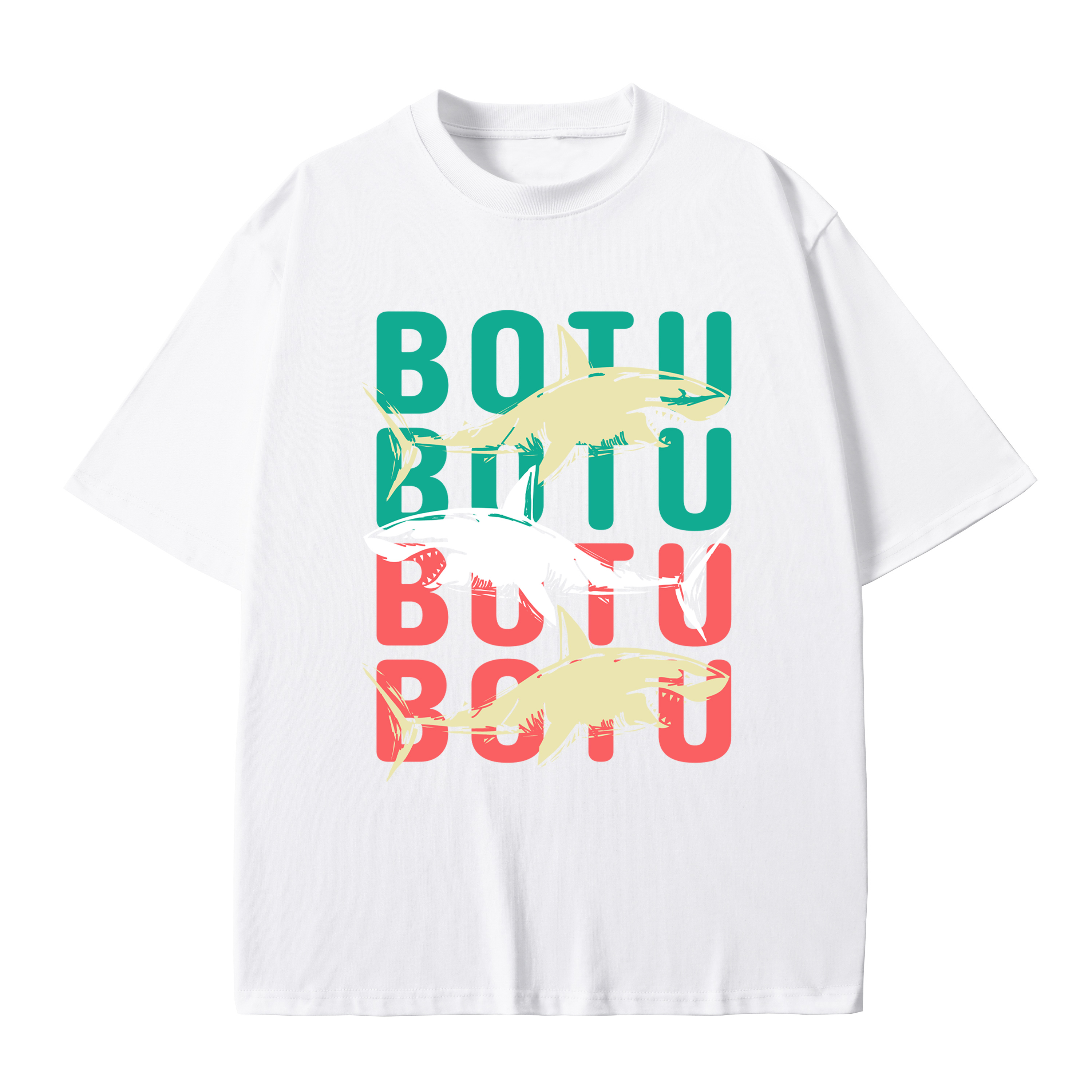 T-shirt men's top designer cotton T-shirt the Great White short sleeved clothing high-quality fashionable T-shirt BROADTRUE