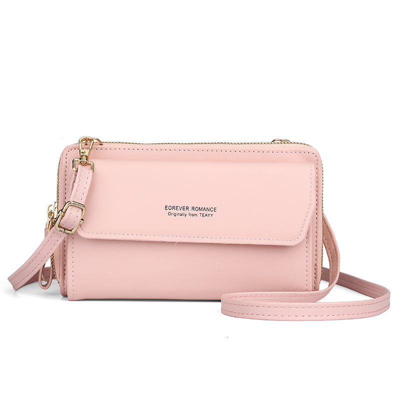 Designer Crossbody Phone Bag Women's Fashion Long Style Women's Wallet Double Zipper Korean Edition Handbag Urban Simple Shoulder Bag