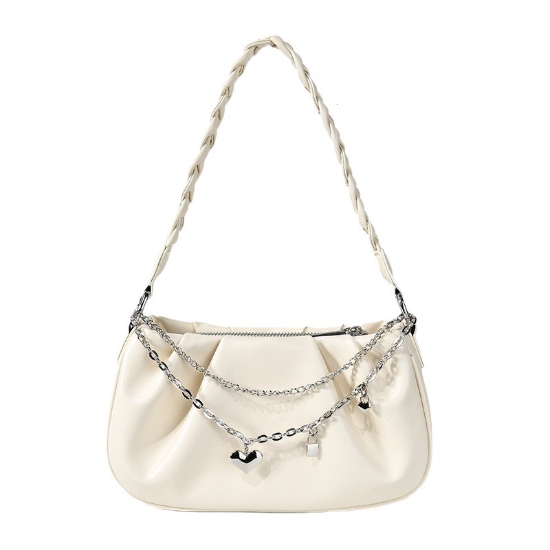 Women s Designer fashion Wrinkle fashion Personalized Bag Handbag Simple Multi functional Fashion Zipper Chain Underarm Bag Shoulder Bag
