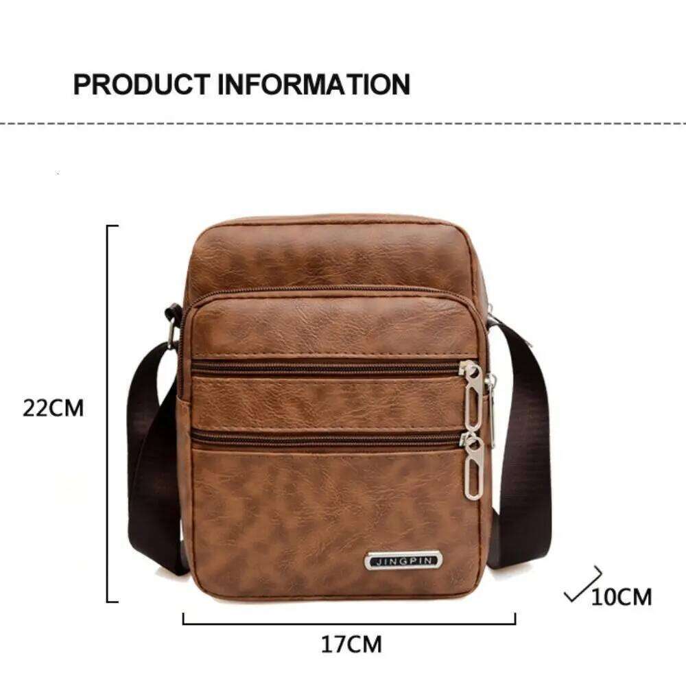 PU Leather Men's Sling Bag Messenger Shoulder Crossbody Bags Large Capacity Handbags Multifunctional