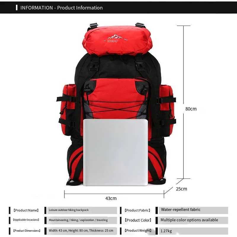 Fashion Outdoor Sport Bag Unisex Multifunctional Breathable Waterproof 90L High-Capacity Lightweight Mountaineering Backpack W250603
