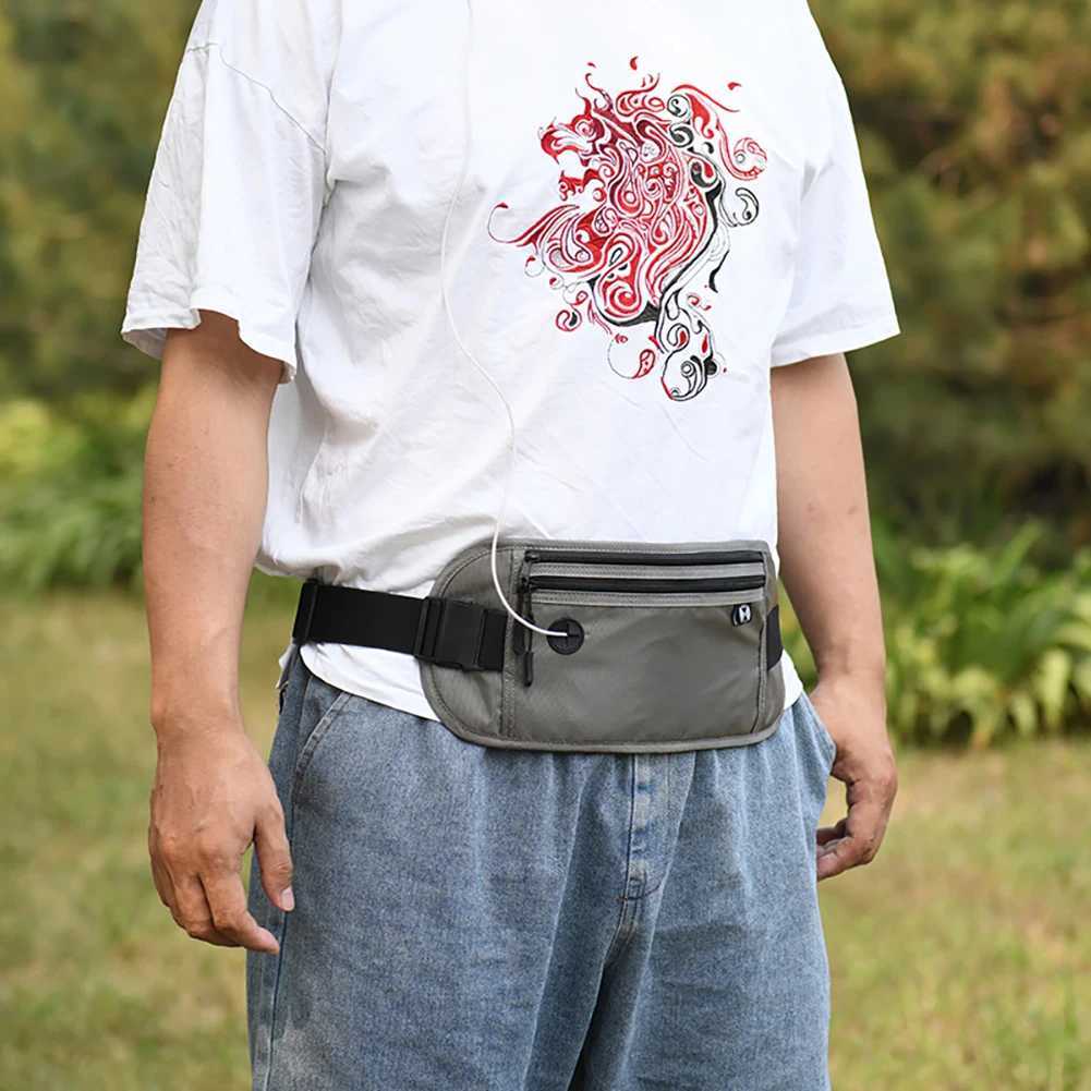 Running Waist Bag Waterproof Outdoor Waist Bag Multifunctional Two-layer Zipper Ticket Passport Storage for Daily Travel Fitness W250604