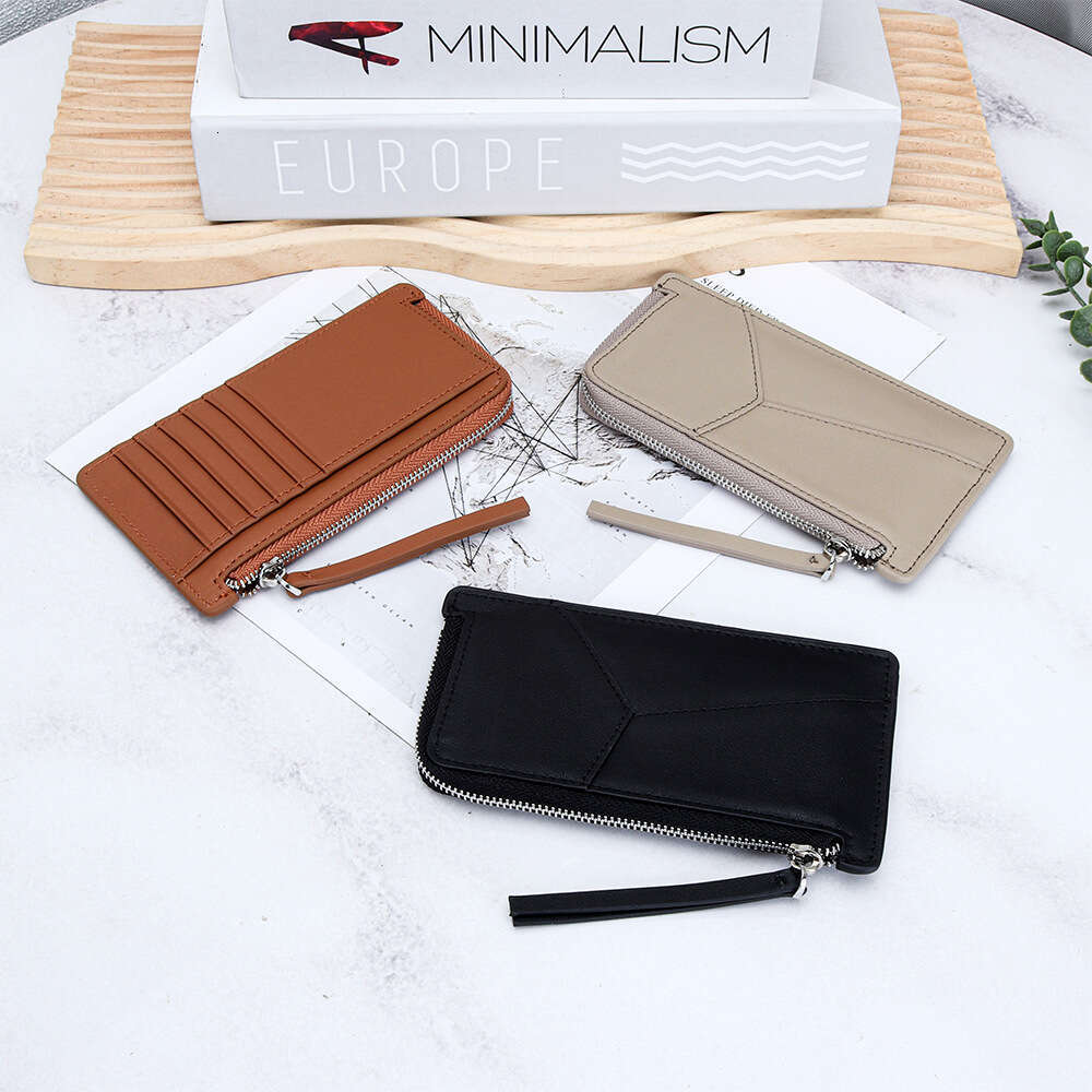 Genuine Leather Patchwork Coin Purse for Women, New Fashion Versatile Multi-Card Slot Short Wallet, Cowhide ID Card Holder