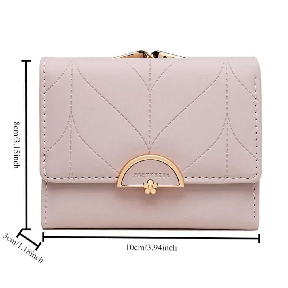 Summer New Women's Short Wallet Japan and South Korea PU Leather Hardware Buckle Three Fold Bag High Texture Multi-c