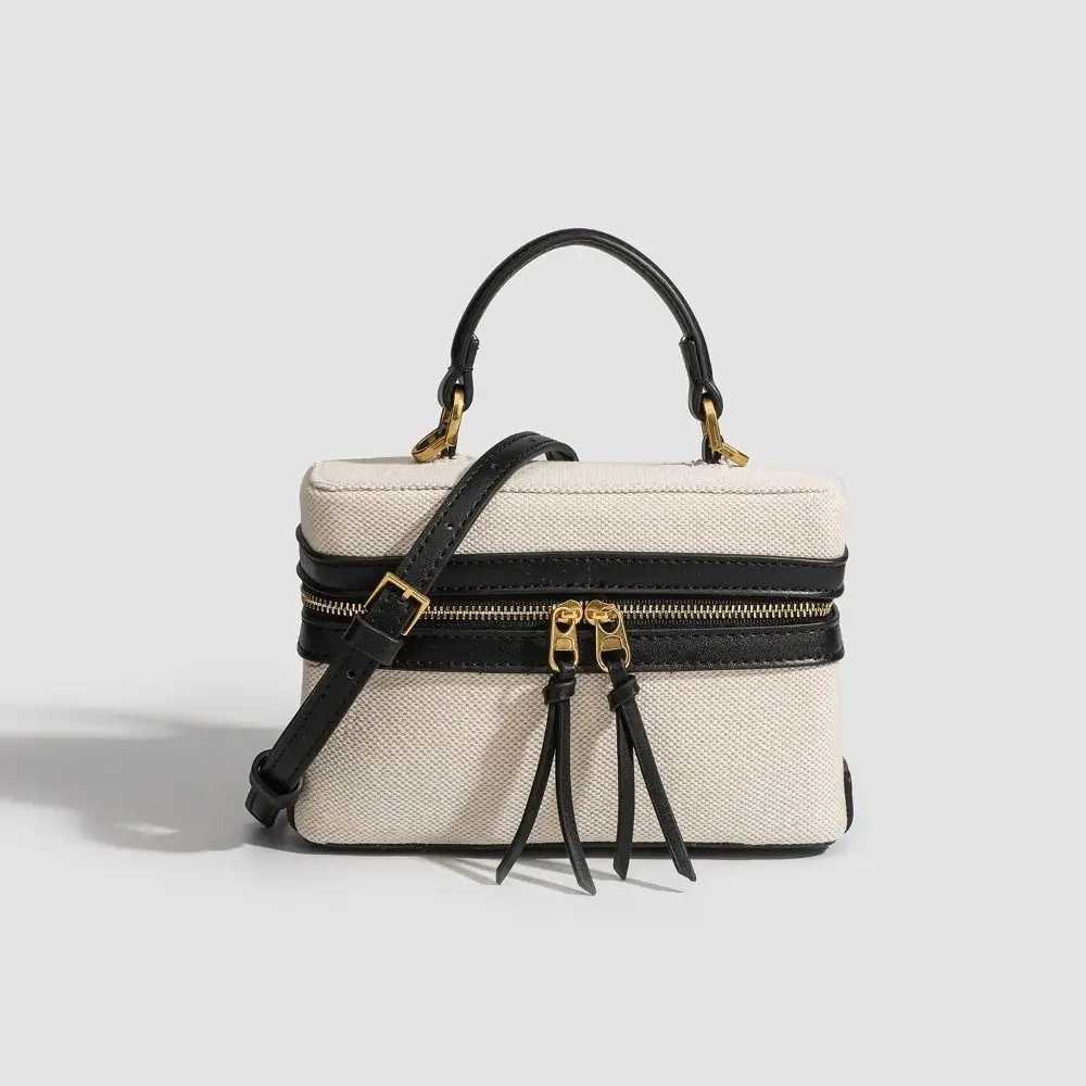 New Large Capacity Shoulder Bag Zipped with Handle Crossbody Bag Vintage Luxury Cosmetic Bag Womens Handbags XJ250604