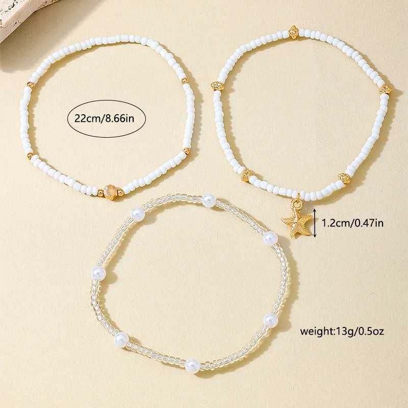 3pcs/set Boho Anklet Beads Chain Shell Pendant Ankle Summer Bracelet Charm Sandals Barefoot Beach Foot Bridal Jewelry A068 W250604