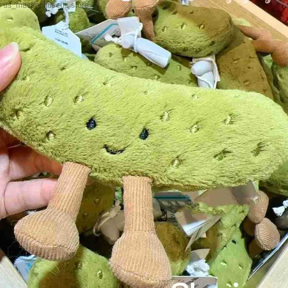 Creative Pickled Cucumber Shaped Plush Toys Super Cute Simulated Cucumber Doll Sofa Home Bedside Pillow Trendy Play Ornaments y250604EHLN