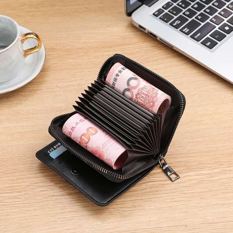 Accordion Holder Driver's License Case Bank Card Zipper Business Creative Storage Coin Purse for Men