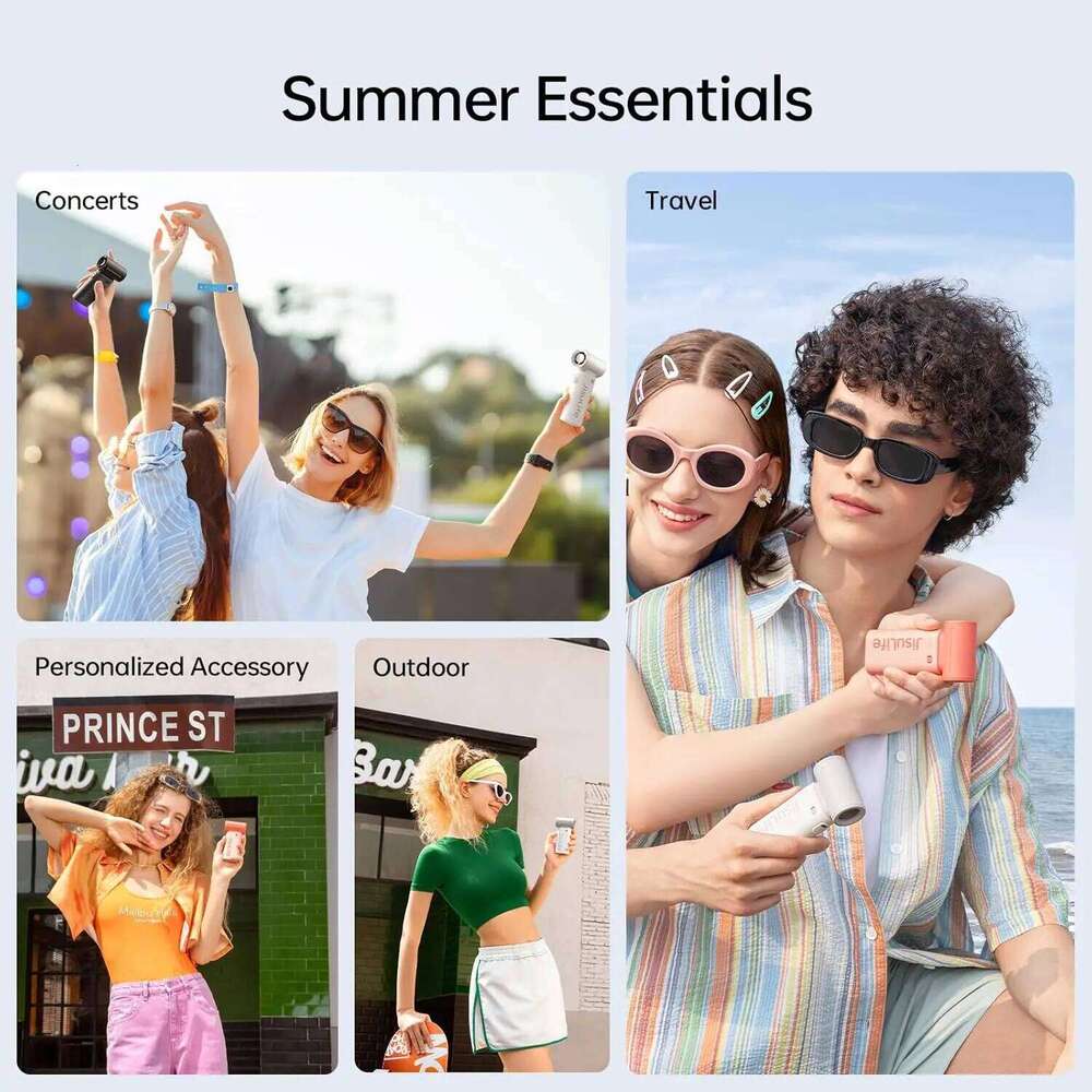 JISULIFE Handheld Turbo Fan,Super Strong Wind,5 Speeds,Long Battery Life,5000Mah,Usb Rechargeable,Multipurpose Pocket Fan