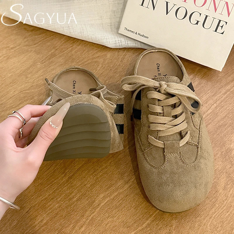 Platform Womens Sneakers Flats Mules Shoes Lace Up Slippers Trend Casual Sneakers Cozy Summer Woman Shoes Sandals Loafers 250529